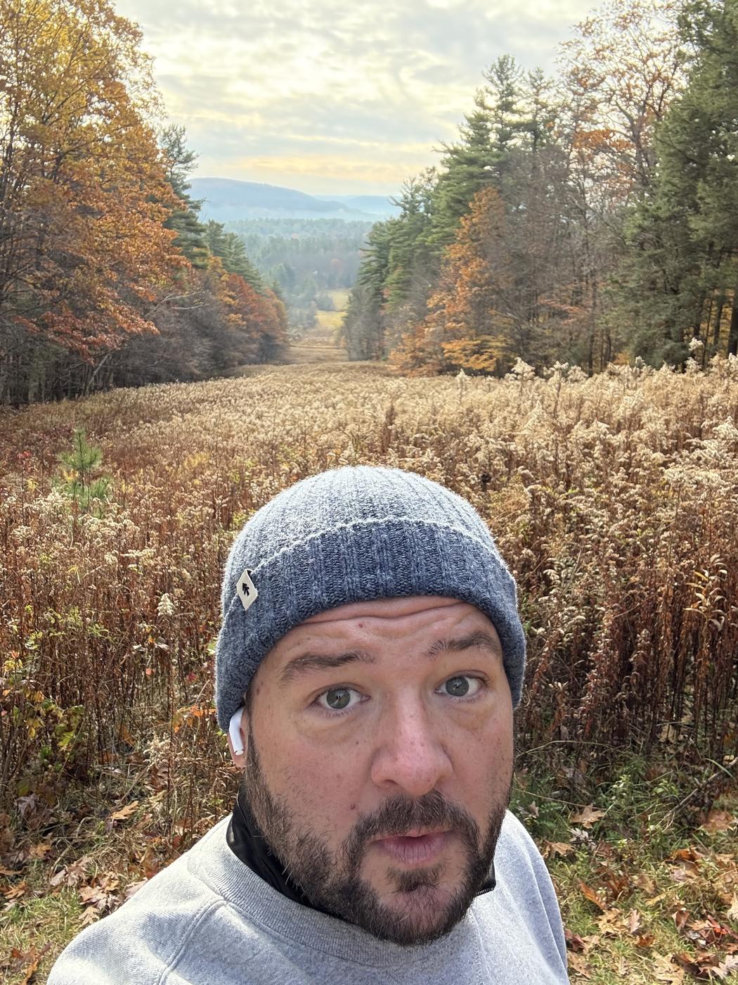 Chris Meador on a Berkshires trail in autumn
